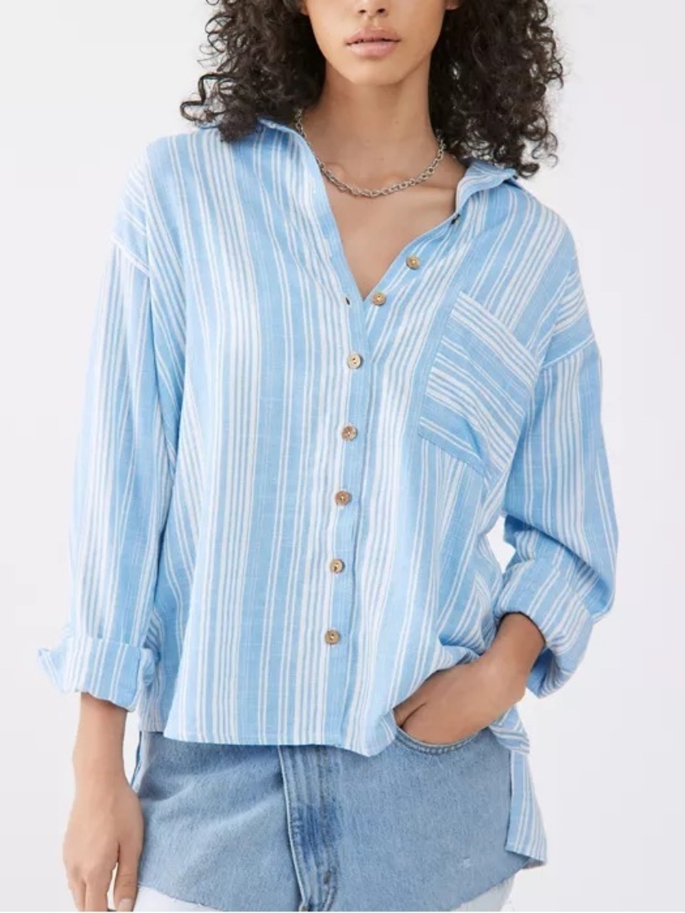Billabong In the Tide Button Down Shirt Coastal Beach Oversized Casual Fit
